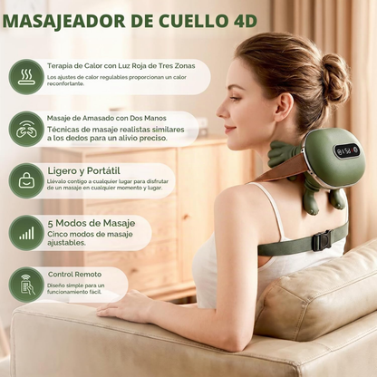 Masajeador eléctrico con calefacción para cuello y hombros