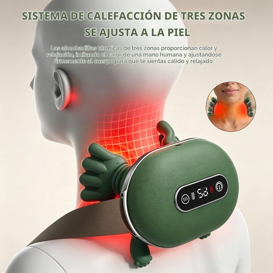 Masajeador eléctrico con calefacción para cuello y hombros